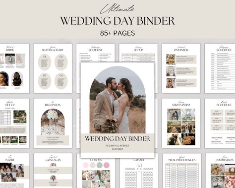 85+ Pages Ultimate Wedding Day Binder Template, Wedding Planner, Wedding Itinerary, Wedding Checklists, Digital & Printable Wedding Binder Wedding Binder Template, Bridal Binder, Wedding Binder Organization, Wedding Day Binder, Diy Wedding Binder, Itinerary Wedding, Wedding Checklists, Binder Templates, Wedding Planning Binder