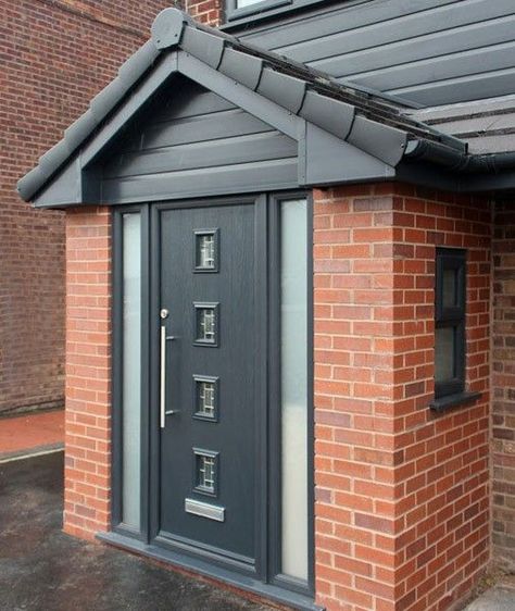 Porch Designs Uk, Upvc Porches, Modern Front Porch Ideas, Porch Extension, Modern Front Porches, Porch Entrance, Brick Porch, Glass Porch, Porch Canopy