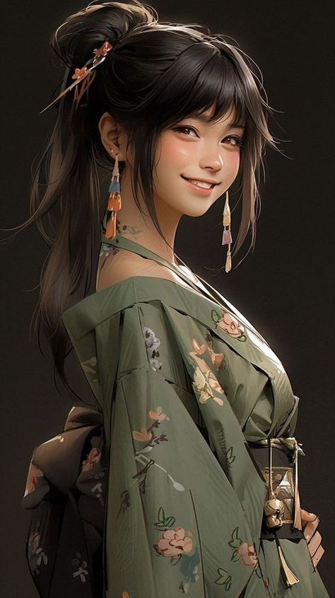 Artist Turns Popular Characters From Movies, TV Series, And Animation Into Anime Asian Female Character Design, Samurai Woman, Samurai Girl, Anime Show, Female Character Concept, Girls Characters, Female Character Design, Digital Art Girl, Girly Art