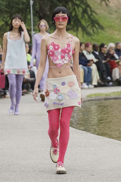 Collections-SS23 – marco rambaldi Patchwork Trousers, Crochet Bralette, Financial Times, Lace Making, Cotton Cardigan, Spring 2023, Midi Length Dress, Couture Collection, Fashion Week Spring