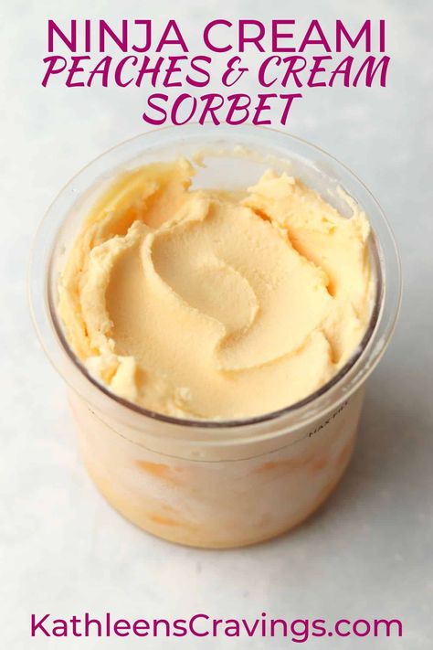 Frozen Peach Ice Cream, Frozen Peaches Recipes Easy, Sorbet Recipes Without Ice Cream Maker, What To Do With Frozen Peaches, Peach Sorbet Recipes, What To Make With Frozen Peaches, Frozen Peach Desserts, Frozen Peaches Recipes Desserts, Recipe With Frozen Peaches