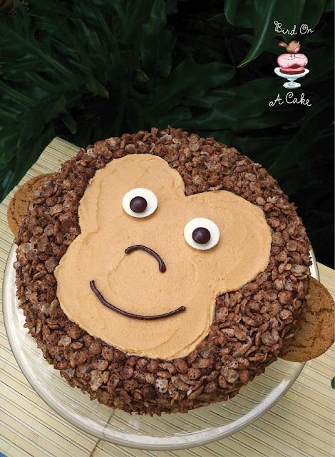 Bird On A Cake: Peanut Butter Chocolate Monkey Cake Easy Kids Birthday Cakes, Monkey Birthday Cakes, Birthday Cake Recipes, Animal Birthday Cakes, Monkey Cake, Chocolate Peanut Butter Cake, Monkey Birthday, Animal Cakes, Birthday Cake Chocolate