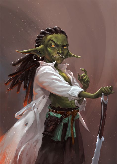 Goblin Art, Heroic Fantasy, Fantasy Races, Dungeons And Dragons Characters, Dnd Art, Afro Art, Fantasy Concept Art, Arte Fantasy, Fantasy Rpg