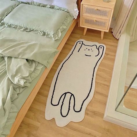 Bedroom Cartoon, Cat Rug, Soft Floor, Nordic Bedroom, Bedroom Mats, Plush Carpet, Kids Room Rug, Cute Room Decor, Bedroom Carpet