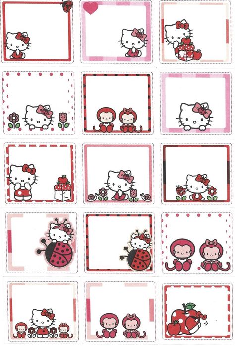 hello kitty stickers Hello Kitty Stickers Printable, Hello Kitty Stickers, Thank You Tag Printable, Memo Pads, Printable Diy, Digital Journal, Thank You Tags, Memo Pad, Cat Stickers