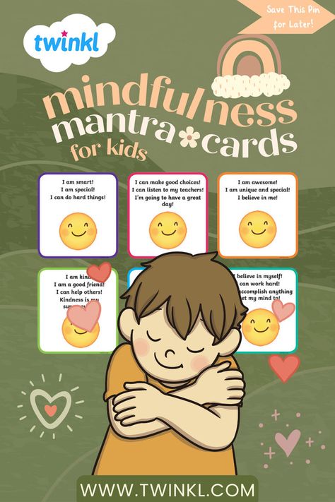 Twinkl's Mindfulness Activities for Kids: Mantra Cards can equip your beloved PreK to 5th grade learners with a powerful tool to take on life’s challenges. Put these cards up on your classroom walls or store them in your topmost drawer for when the kids need a pick-me-up. Mantra Cards, Mindfulness Activities For Kids, Mindset Activities, Growth Mindset Activities, Mindfulness Activities, Interactive Game, Classroom Walls, Classroom Posters, Positive Messages