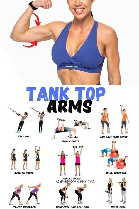 have you tried any of these exercises to build your arms? #fitness #arms #exericse Planning Sport, Tank Top Arms, Tricep Kickback, Arm Exercises, Arm Fat, Arm Workouts, Trening Abs, Weight Workout Plan, Weight Workout