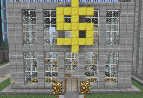 Minecraft Bank Building, Bank Minecraft, Minecraft Stores, Minecraft Blueprint, Minecraft Shops, Minecraft Interior, Bloxburg Houses, Minecraft Interior Design, Indie Game Development