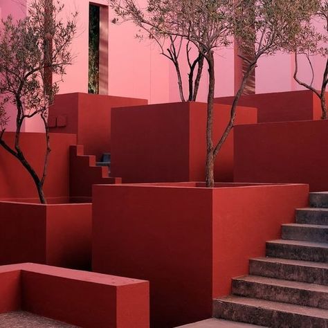 Color Architecture, Ricardo Bofill, Colour Architecture, Exterior Details, Minimalist Architecture, Red Walls, Forget Me Not, Architecture Interior, Objects Design