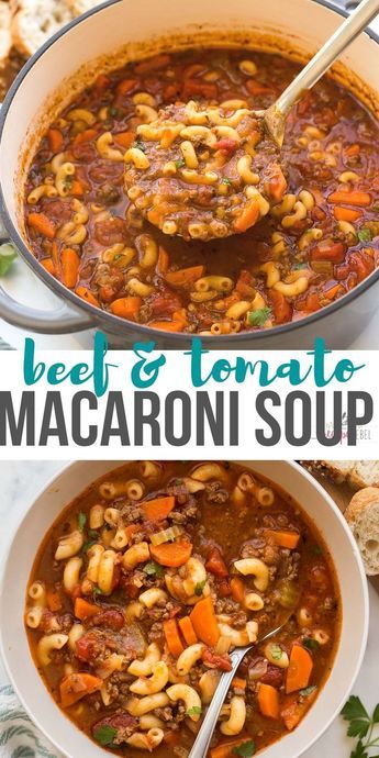 Tomatoe Macaroni Soup, Soup Recipes Ground Beef, Hamburger Soup Crockpot, Pasta Tomato Soup, Hamburger Macaroni Soup, Tomato Macaroni Soup Recipe, Tomato Macaroni Soup, Macaroni Soup Recipes, Tomato Macaroni