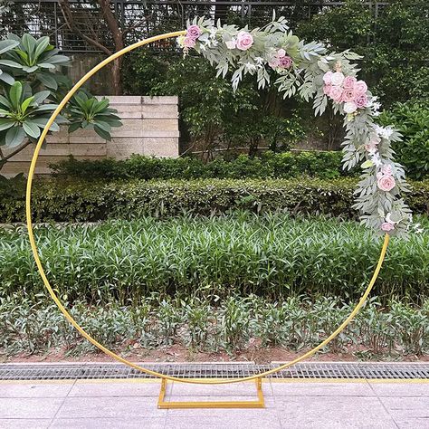 Smarter Shopping, Better Living! Aliexpress.com Wedding Balloon Arch, Wedding Arch Round, Round Background, Table Centerpiece Flower, Frame Birthday, Metal Wedding Arch, Arch Frame, Led Flower, Balcony Flowers