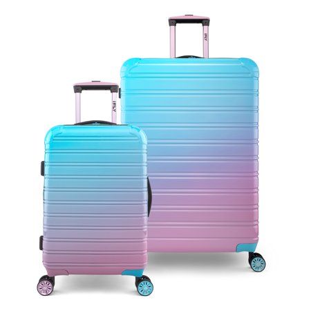 Cotton Candy is officially here! Get this season's hottest travel collection, from iFLY, Americas No.1 rated & reviewed luggage brand! This limited edition hard side series takes all the sophisticated features of iFLY's Fibertech series and adds a fresh pops of pink and blue to create a candy colored ombre effect. Every detail is electroplated, including the wheels, trolley, carry handles and zipper pullers, to make your piece stand out and match seamlessly with your accessories. The Fiberte Cute Suitcases, Pack Up And Go, Hardside Luggage, Favorite Purse, Luggage Brands, Checked Luggage, Travel Must Haves, Luggage Sizes, Bag Suitcase