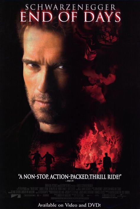 End of Days. An underrated movie. End Of Days Movie, Religious Horror, Arnold Movies, Movie Posters Horror, Nice Movies, Posters Horror, Arnold Schwarzenegger Movies, Movies Ideas, Old Movie Posters