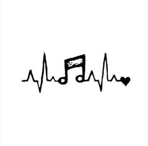 Heartbeat Art, Guitar Tattoo Ideas, Headphones Tattoo, Music Note Heart, Tattoo Homme, Feel The Rhythm, Blue Rose Tattoos, Music Note Tattoo, Music Tattoo Designs