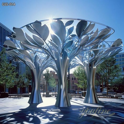 Our metal craftsmanship and artistic design combined abstract tree sculpture is an architectural structural artwork that enhances public spaces with its unique blend of creativity. Structural Artwork, Tree Of Life Sculpture, Unique Landscaping, Public Art Installation, Artistic Tree, Architectural Structure, Tropical Glam, Resort Plan, Linear Park