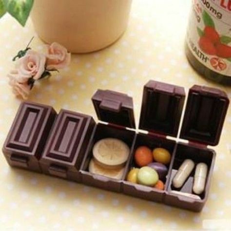 i need this omg Vitamin Organizer, Choco Biscuit, Pill Box Organizer, Chocolate Shapes, Food Shapes, Pill Organizer, Box Organizer, Organizer Storage, Sweet Chocolate