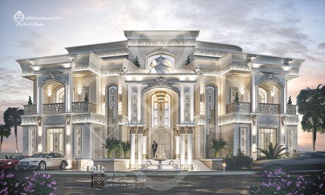 Luxury Classic Style Villa on Behance Luxurious Mansions, Classic Mansion, Luxury Homes Exterior, Mansion Exterior, Luxury Exterior, Luxury Houses Mansions, House Plans Mansion, Mansion Designs, Classic House Exterior