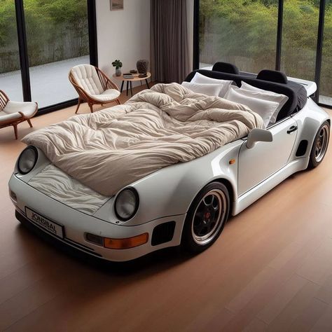 Porsche Decor, Porsche Accessories, Race Car Bed, Bunk Bed Rooms, Hut House, Luxury Car Brands, Car Furniture, Luxury Car Interior, Future Apartment Decor