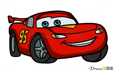 How to Draw Lighting McQueen, Cartoon Characters Lightning Mcqueen Drawing, Cars Cartoon Disney, How To Draw Cartoons, Flash Mcqueen, Draw Cartoons, Lighting Mcqueen, Markers Drawing Ideas, Cars Characters, Random Picture