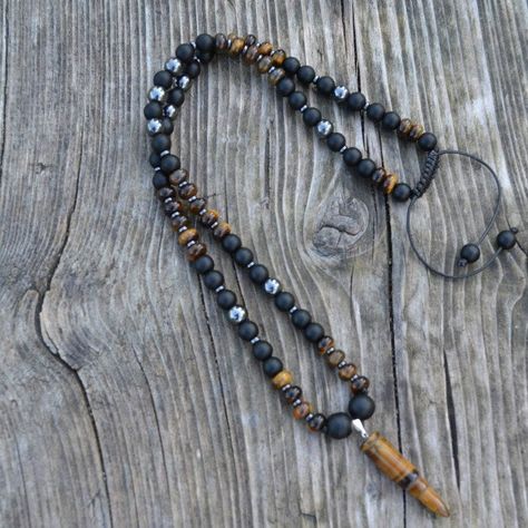 Mens Wood Bead Necklace, Diy Mens Necklace Ideas, Men’s Beaded Necklace, Men Beaded Necklace, Long Beads Necklace, Stone Necklace For Men, Beaded Necklace For Men, Mens Necklaces, Necklaces Ideas