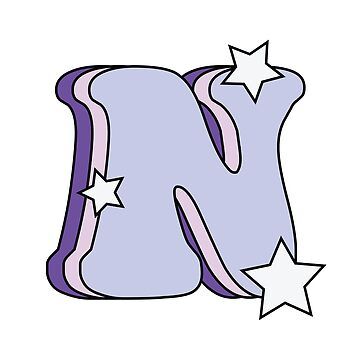 "Retro and Groovy Letter N (Lilac, Pink, Purple, Stars)" Sticker for Sale by Michelle Ramos | Redbubble Purple Stars, Lilac Pink, Letter N, Pink Purple, Lilac, Stars, Purple, For Sale, Pink