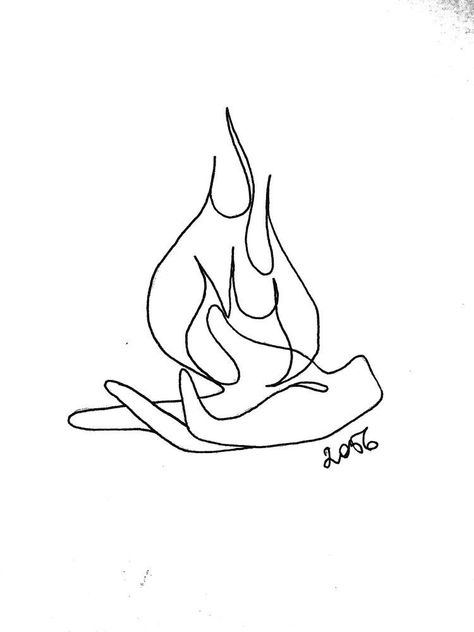 Single Line Flame Tattoo, Fire One Line Drawing, Minimal Fire Tattoo, Fine Line Flame Tattoo, Lineart Tattoo Minimal, Simple Line Work Tattoo Design, Easy Line Work Tattoo, Small One Line Tattoos, Out Line Tattoo