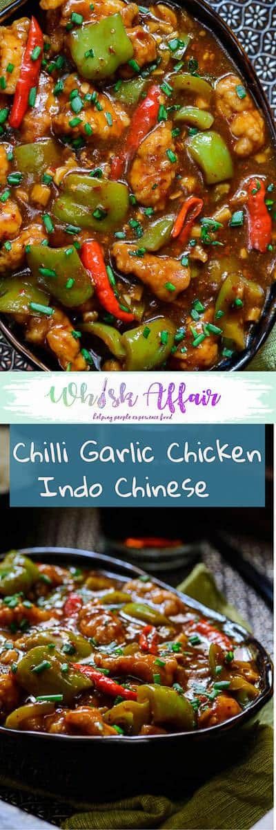 Fiery hot and full of garlic flavor, this Indo Chinese Chilli garlic chicken is a must make recipe. Enjoy it with fried rice or plain steamed rice. #AsianRecipes #ChickenRecipes #IndoChineseRecipes Sizzler Recipes, Onion Greens, Chilli Chicken Recipe, Indo Chinese Recipes, New Chicken Recipes, Chicken Honey, Baking Spices, Chinese Chicken Recipes, Garlic Chicken Recipes