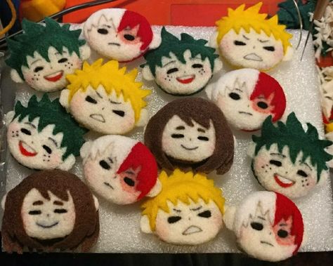 needle felt anime faces by Zemime Anime Needle Felting, Needle Felting, Sugar Cookie, Felt, Anime