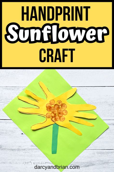 Explore our handprint sunflower craft, perfect for summer crafts for kids. This resource is fantastic for teachers and homeschooling parents. Kids will enjoy creating this sunflower using their handprints, enhancing fine motor skills, and engaging in a fun creative activity. Ideal for early elementary learning, this craft combines creativity with education. Add a creative resource to your summer crafts collection. Perfect for classroom or home use, it keeps children entertained and learning. Sunflower Kindergarten, Handprint Sunflower, Fun Summer Crafts For Kids, Sunflower Craft, Summer Craft Projects, Kids Fathers Day Crafts, Fall Paper Crafts, Kindergarten Craft, Homeschooling Activities