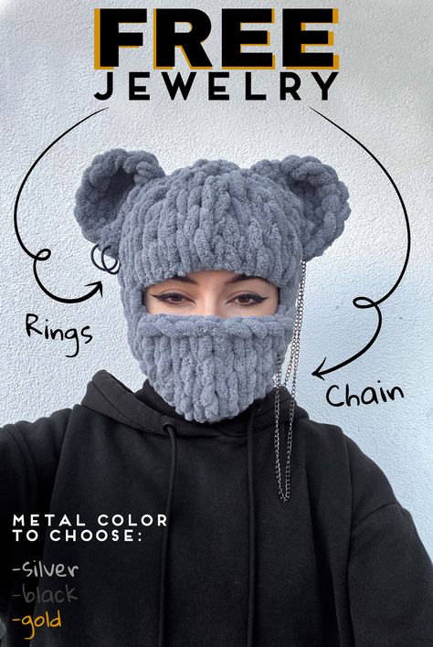 Crochet Bear Ears, Teddy Bear Mask, Bear Ear Beanie, Bear Balaclava, Shiesty Mask, Balaclava Crochet, Balaclava Mask, Knitted Bear, Crochet Balaclava