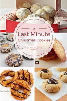 25 Last Minute Christmas Cookie Ideas perfect for Santa. serenabakessimplyfromscratch.com Salted Caramel Slice, Holiday Desert Recipes, Christmas Cookie Ideas, Soft Ginger Cookies, Chocolate Thumbprint Cookies, Banana Pudding Cheesecake, Candy Cane Cookies, Ginger Cookies, Lemon Cookies