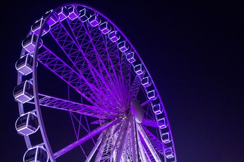 Purple Eye by Samuel Cocum Ferris Wheel, In The Dark, Circus, Wheel, Purple