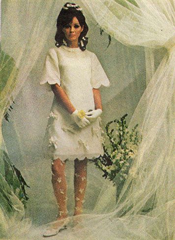 Ladies Home Journal - February, 1967 Wedding Dress Fashion Wedding 1960s Inspired, 60s White Mini Dress, 60s Wedding Dress Aesthetic, Late 60s Wedding Dress, Sixties Wedding Dress, 1960s Short Wedding Dress, 70s Short Wedding Dress, 60s Wedding Dress Vintage, 1960s Wedding Photos