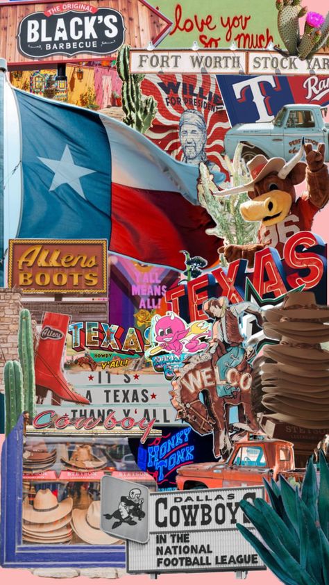 Moving To Usa, Texas Collage, Usa Aesthetic, College Vision Board, Cow Print Wallpaper, Republic Of Texas, Knitwear Inspiration, Hypebeast Wallpaper, Retro Photography