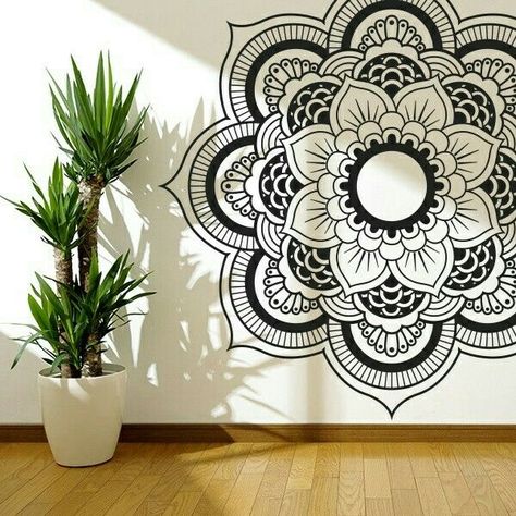 black + white mandala wall art Murals Colorful, Mandala Abstract, Wall Drawing, Mandalas Design, Mandala Wall Art, Mandala Drawing, Zentangle Art, الرسومات اللطيفة, Mandala Design