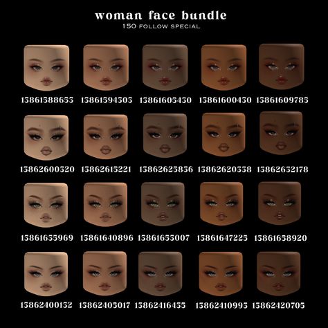 Bloxburg Face Id Codes, Cute Face Codes For Bloxburg, Berry Avenue Face Codes Dark Skin, Mink Doll Makeup Roblox Code, Bloxburg Face Codes Default Head, Face Decals Bloxburg, No Face Roblox Code, Mink Doll Face Code Berry Ave, Roblox Face Code Woman Head