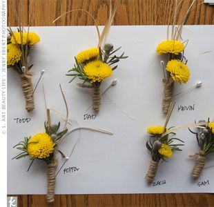 boutonnieres Yellow Boutineer, Yellow Boutonniere, Montauk Ny, Yellow Chrysanthemum, Documentary Wedding Photos, Boutonniere Wedding, Yellow Wedding, Second Weddings, Nyc Wedding