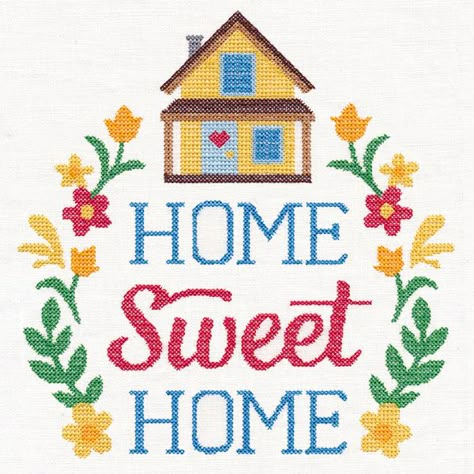 Autumn Cross Stitch, Wreath Cross Stitch, Autumn Cross Stitch Patterns, Wreath Cross, Home Wreath, Cross Stitch House, Patterns Flowers, Aida Cloth, Pola Kristik