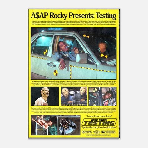 Rocky Asap, Long Live Asap, Asap Rocky Testing, Asap Rocky Poster, Test Posters, Rocky Poster, Asap Mob, Hip Hop Poster, Arte Grunge