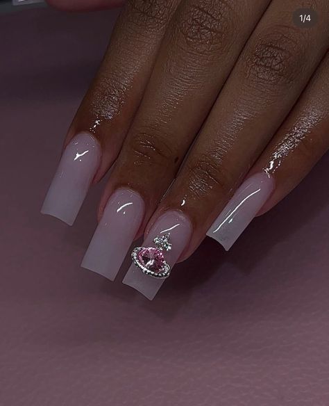 Ongles Bling Bling, Nails Girly, Nyc Nails, Hard Nails, Colored Acrylic Nails, Girly Acrylic Nails, French Tip Acrylic Nails, Short Square Acrylic Nails, Acrylic Nails Coffin Pink