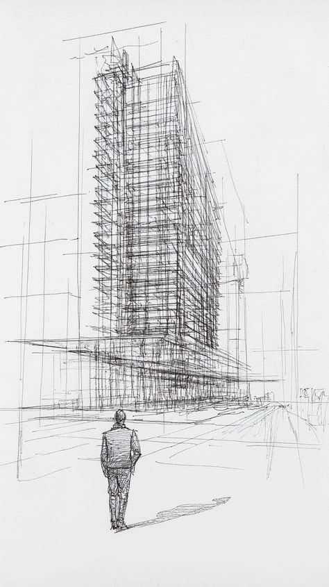 Architectural sketches are quick, hand-drawn drawings used to visualize ideas during the design process. These types of drawings are often used to explore the overall structure, details, and aesthetics of a project. In architectural design, sketching techniques can be accomplished by hand drawing or digital methods. Abstract Architecture Drawing, Monochrome Architecture, Architecture Illustrations, Building Sketch, Design Sketching, Architectural Sketches, Sketching Techniques, Pen And Pencil, Church Interior