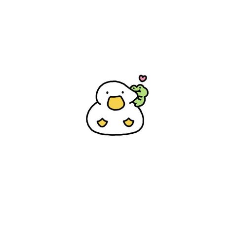 Duck Doodles Cute, Duck Doodle Drawing, Ducks Cute Drawing, Frog And Duck Tattoo, Duck And Frog Wallpaper, Cute Doodles Frog, Duck Drawings Cute, How To Draw A Cute Duck, Duck And Frog Drawing