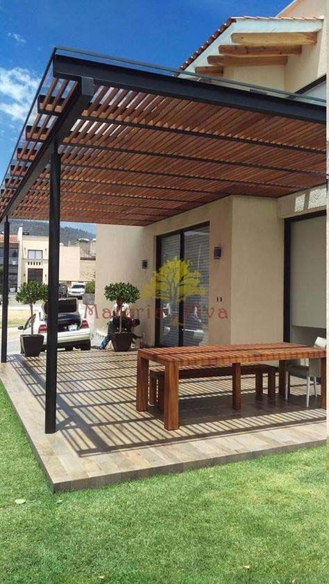 Ombra Pergola, Design Per Patio, White Pergola, Pergola Carport, Concrete Patios, Pergola Attached To House, Pergola Design, Aluminum Pergola, Wooden Pergola