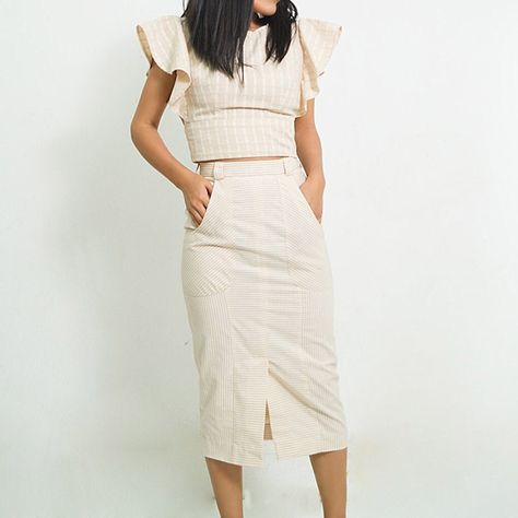 Pencil Skirt Long, Casual Summer Skirt, Conscious Consumption, Cotton Pencil Skirt, Skirt Elegant, Slow Fashion Brands, Skirt Summer, Skirt Maxi, Elegant Skirt