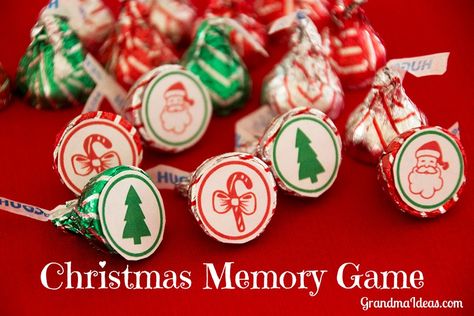 Play this Christmas memory game with Hershey's Kisses. Christmas Kisses Game, Christmas Memory Game, Christmas Therapy, Grandma Ideas, Primary Chorister, Bear Cabin, Christmas Kiss, Hershey's Chocolate, Seasonal Activities