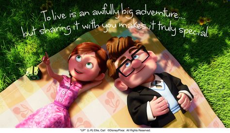 You are my biggest adventure.  My favorite love story. Ellie Fredricksen, Disney Çiftleri, Up Carl Y Ellie, Couples Disney, Carl Fredricksen, Up 2009, Up Pixar, Signs He Loves You, Ugly Cry