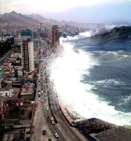 This is photo shopped but just think if a wave that big ever hit us Wild Weather, Waves Crashing, Ewan Mcgregor, City Buildings, Natural Phenomena, Science And Nature, Indian Ocean, Phuket, Natural Disasters