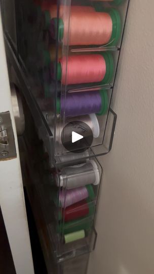 Quilting/sewing room organization | I had lots of comments on another post asking for information about how I stored my threads | Facebook Thread Organization Ideas, Sewing Thread Storage Ideas, Sewing Room Organization Ideas, Quilt Sewing Room, Room Organization Ideas, Thread Organization, Thread Storage, Sewing Room Organization, Sewing Thread