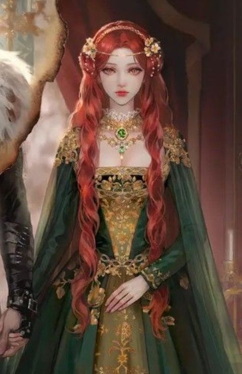 Red Haired Model, Noble Lady Dress, Red Hair Princess, Westeros Fashion, Manhwa Dresses, Era Victoria, Sisters Book, Noble Lady, Beautiful Angels Pictures