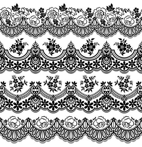 Embroidery Lace Design, Lace Pattern Design, Lace Drawing Sketches, Lace Border Design, Embroidery Lace, Embroidery Lace Border, Digital Lace Border, Mexican Lace, Flower Stencil Patterns